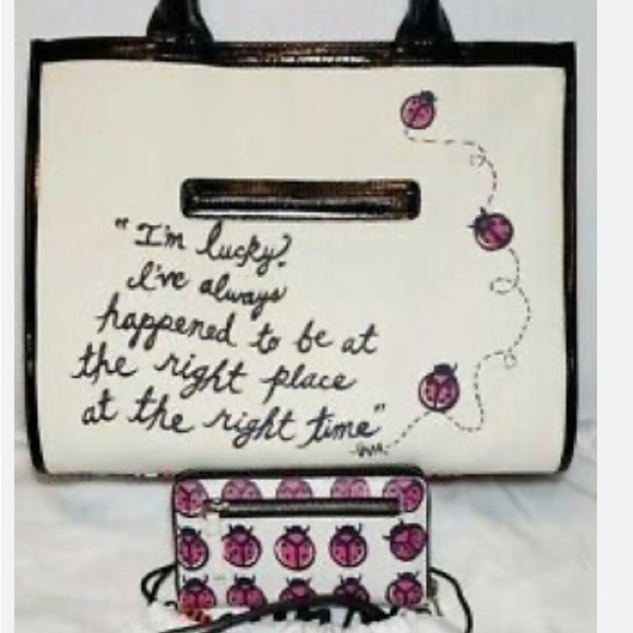 RARE Brighton Vera Neumann
Ladybug Canvas Tote Bag and wrist wallet. - Picture 2 of 4